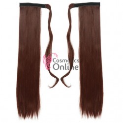 Extensie de par coada dreapta cu clema si arici 60cm cod MST33 Castaniu Mediu